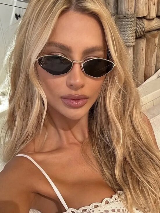 Miu Miu Women Sunglasses Gold Grey Geometric MU56ZS REGARD ZVN5S0 NEW AUTHENTIC